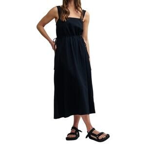 Nobody's Child Zainub Midi Dress Plain in Black, Size 8​​​